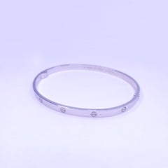 Cartier Love Bangle Bracelet in 18K White Gold, Size: 22