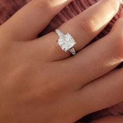 Beauvince Cushion Cut 3 Stone Engagement Ring (3.02 ct HVS1 GIA Diamond)