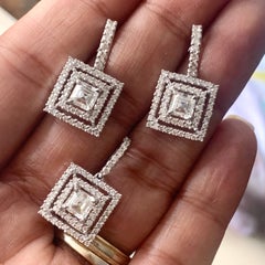 Beauvince Gatsby Diamond Earrings & Pendant Set in White Gold