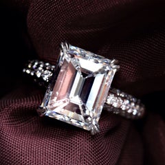 Beauvince Ice Engagement Ring (5.01 Emerald Cut HSI2 GIA Diamond) 18K White Gold