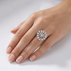 Beauvince Heart Diamond Ring (1.20 ct Diamonds) in White Gold