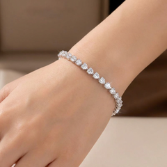 Beauvince 3 Prong Diamond Tennis Bracelet (10.47 ct Diamonds) in Platinum