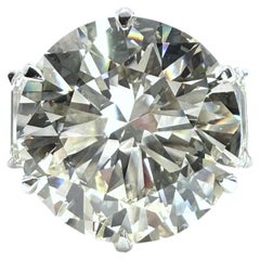Beauvince GIA Certified 18.15 Carat Round M VVS2 3 Stone Engagement Ring