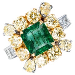 Beauvince Sylvana Ring (4.74 ct Emerald & Diamonds) in 18K Yellow Gold