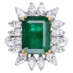 Beauvince Alaya Ring (5.71 ct Emerald & Diamonds) in 18K Yellow Gold