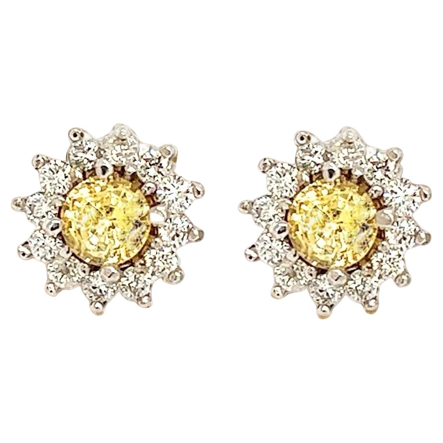 Natural Sapphire Diamond Stud Earrings 14k Gold 2.91 TCW Certified