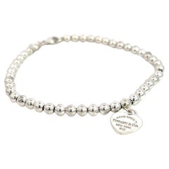 Tiffany & Co Estate Ball Bracelet 7" Silver 4 mm