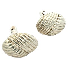 Tiffany & Co Estate Crossover knot Cufflinks Sterling Silver TIF989