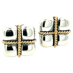 Tiffany & Co Estate Cufflinks Sterling Silver + 18K Gold TIF990