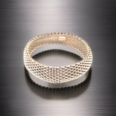 Tiffany & Co Estate Somerset Bangle M 7.5" Sterling Silver 17 mm TIF993