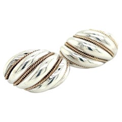 Boucles d'oreilles « Shrimp » de la collection Estate de Tiffany & Co, en or 18 carats et argent sterling, référence TIF996