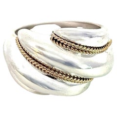 Tiffany & Co Estate Shrimp Ring Size 6.5 14k Gold + Sterling Silver TIF1002