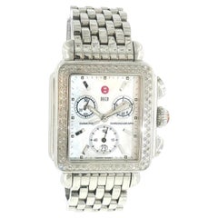 MICHELE Deco MW06A01 Diamond Bezel Chronograph Quartz Ladies Wristwatch SS MIC4