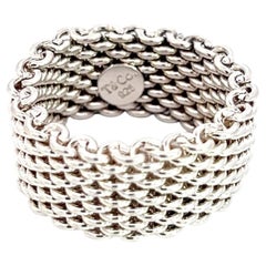 Tiffany & Co Estate Somerset Ring 4.5 Sterling Silver 10 mm TIF1007