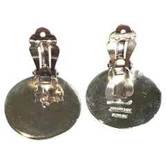Tiffany & Co Estate Large Puffed Clip-on Earrings Sterling Silver TIF1018