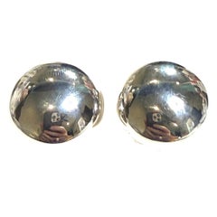 Tiffany & Co Estate Large Puffed Clip-on Earrings Sterling Silver TIF1018