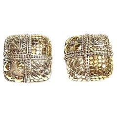 John Hardy 18k / 925 silver clip on Estate earrings JH123