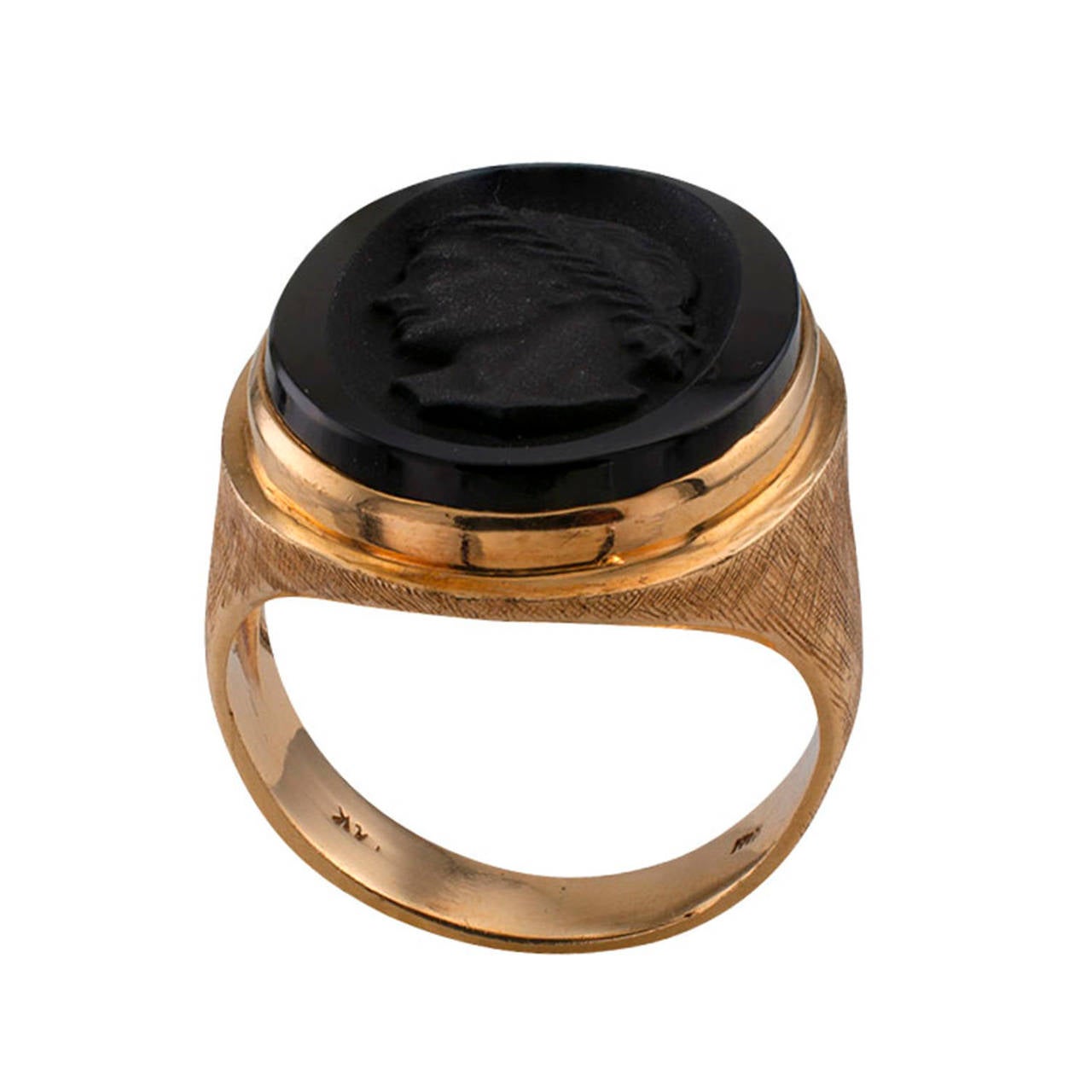 black onyx gold rings