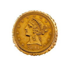 1970 US Five Dollar Liberty Gold Coin Ring