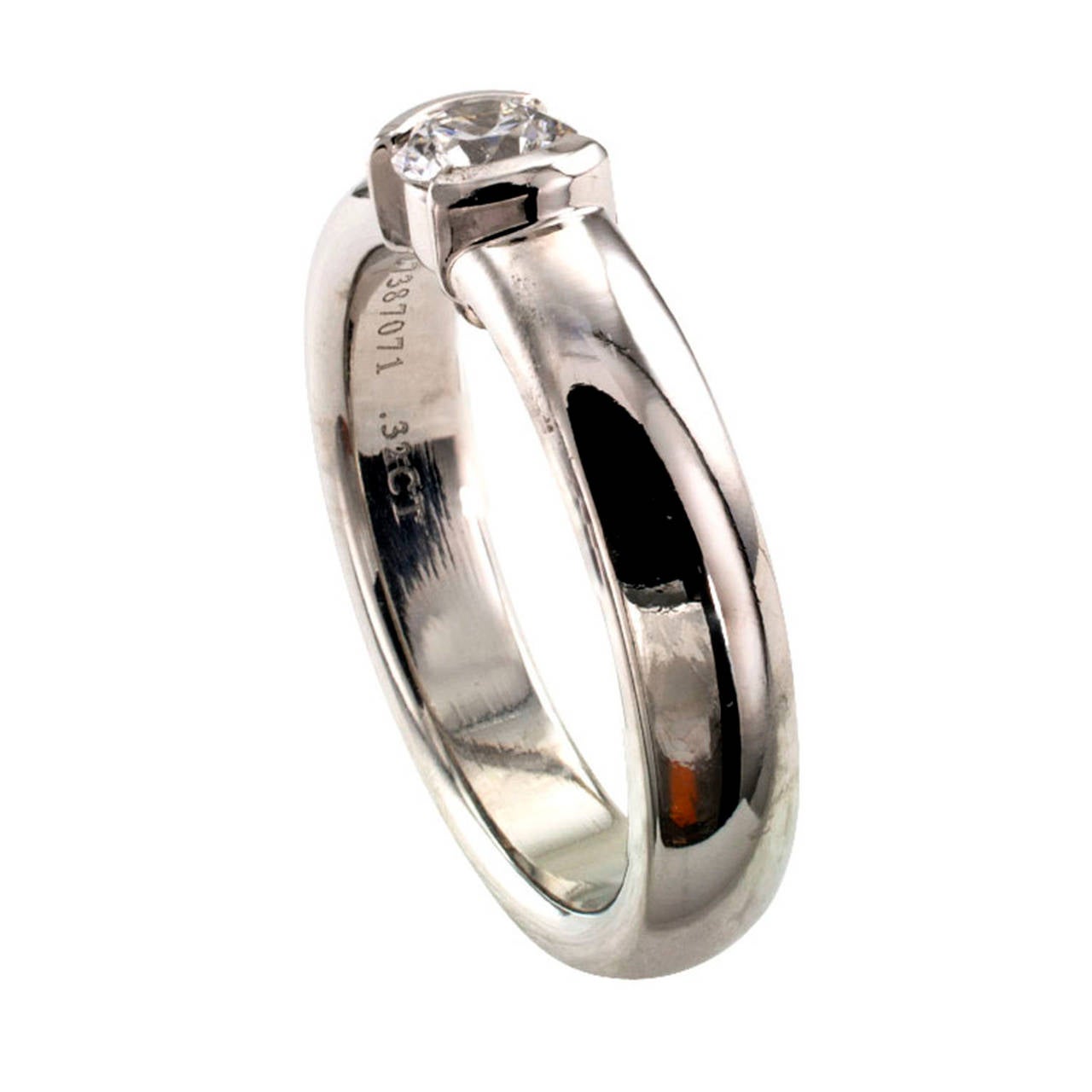 Contemporary Tiffany & Co. Etoile Diamond Platinum Solitaire Ring
