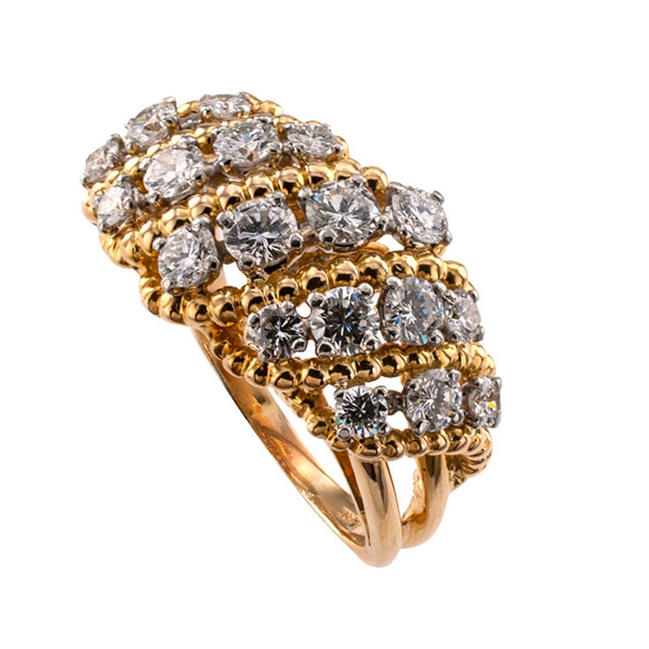 Modern Oscar Heyman Diamond Gold Openwork Diamond Ring