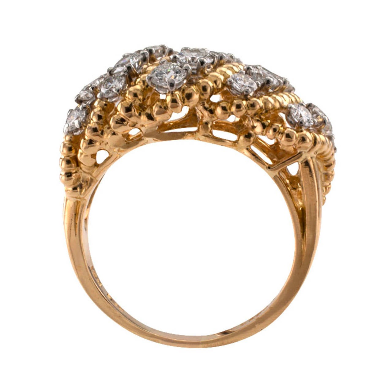 Oscar Heyman Diamond Gold Openwork Diamond Ring 1