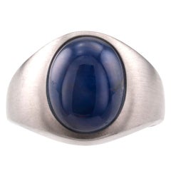 Blue Star Sapphire Gold Ring