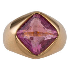 Vintage Marina B Pink Tourmaline Gold Ring
