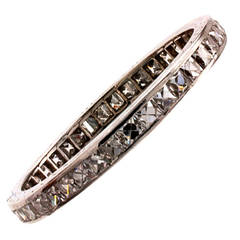 Art Deco French-Cut Diamond Platinum Eternity Ring