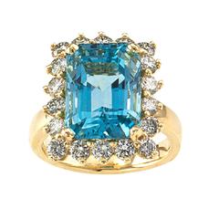 Aquamarine Diamond Gold Ring