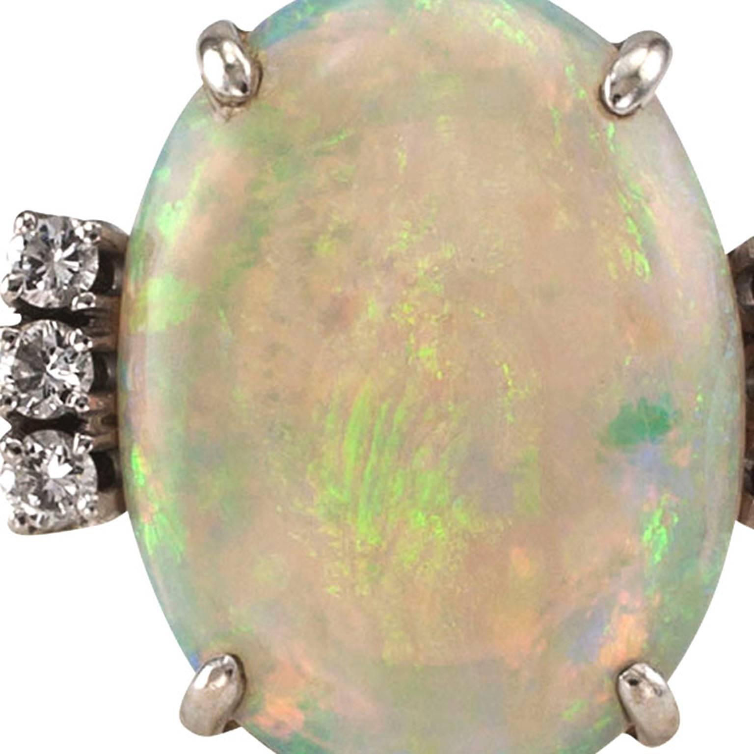 Opal Diamond Gold Ring 1