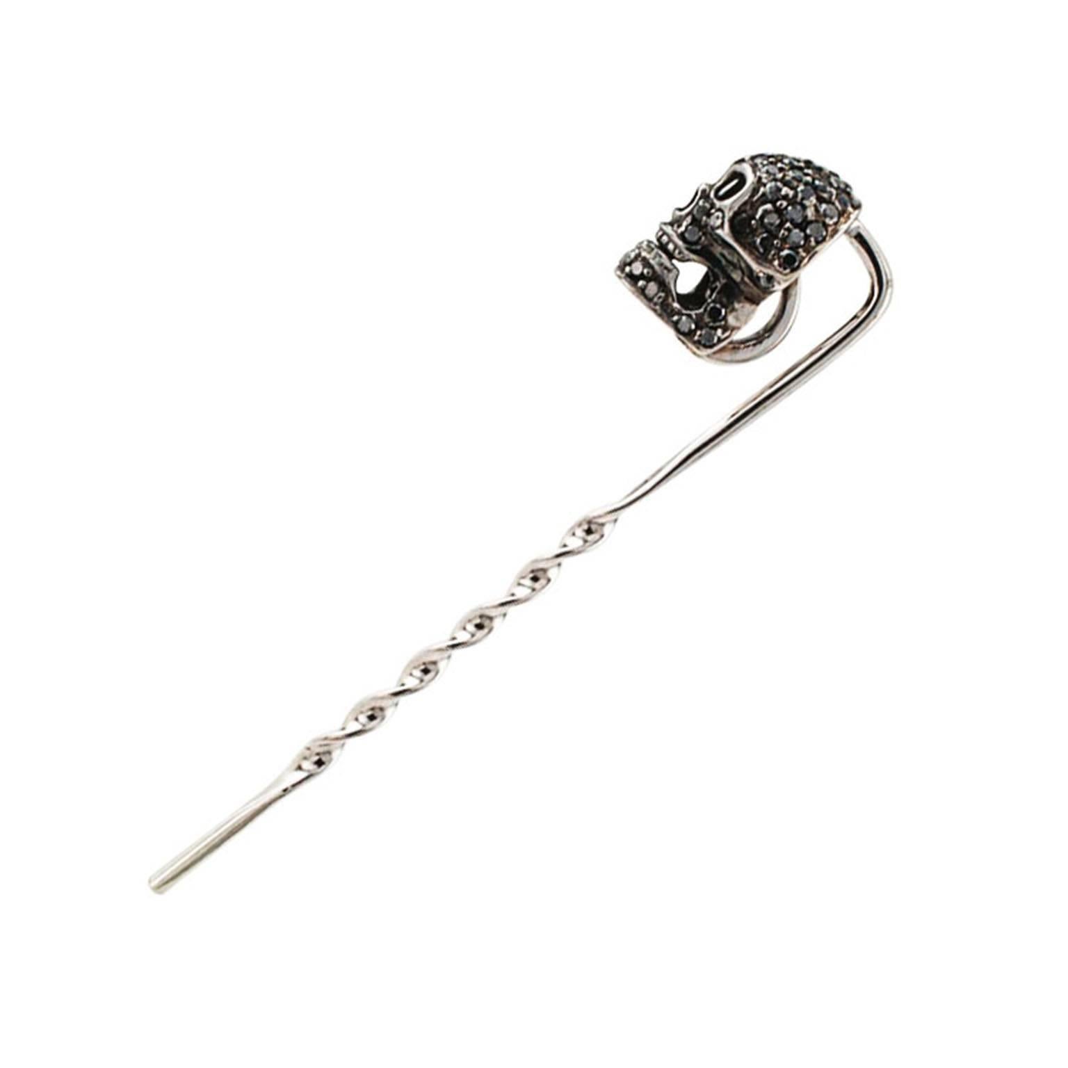 Women's or Men's Black Diamond Skull Stick Pin by Deakin and Francis