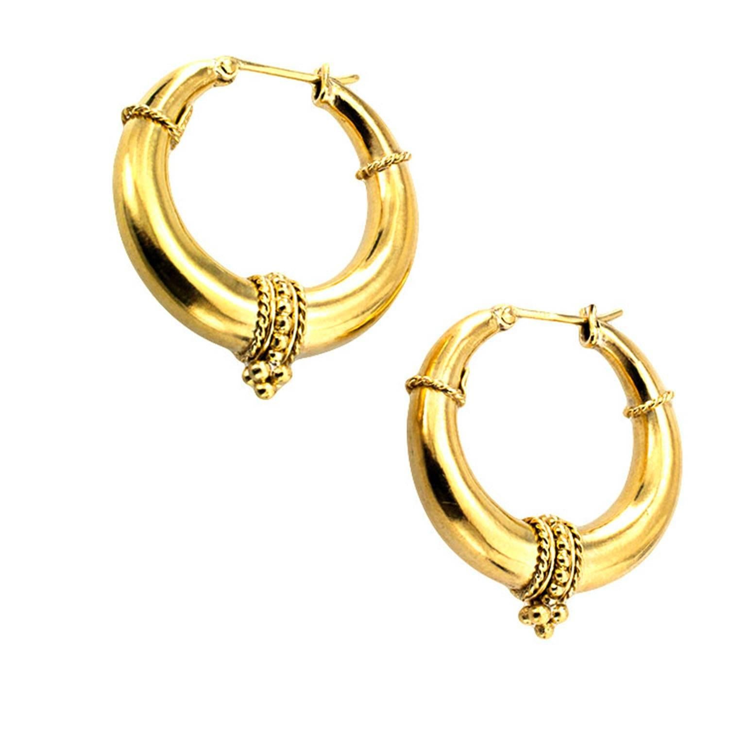 Byzantine Temple St. Clair Gold Hoop Earrings