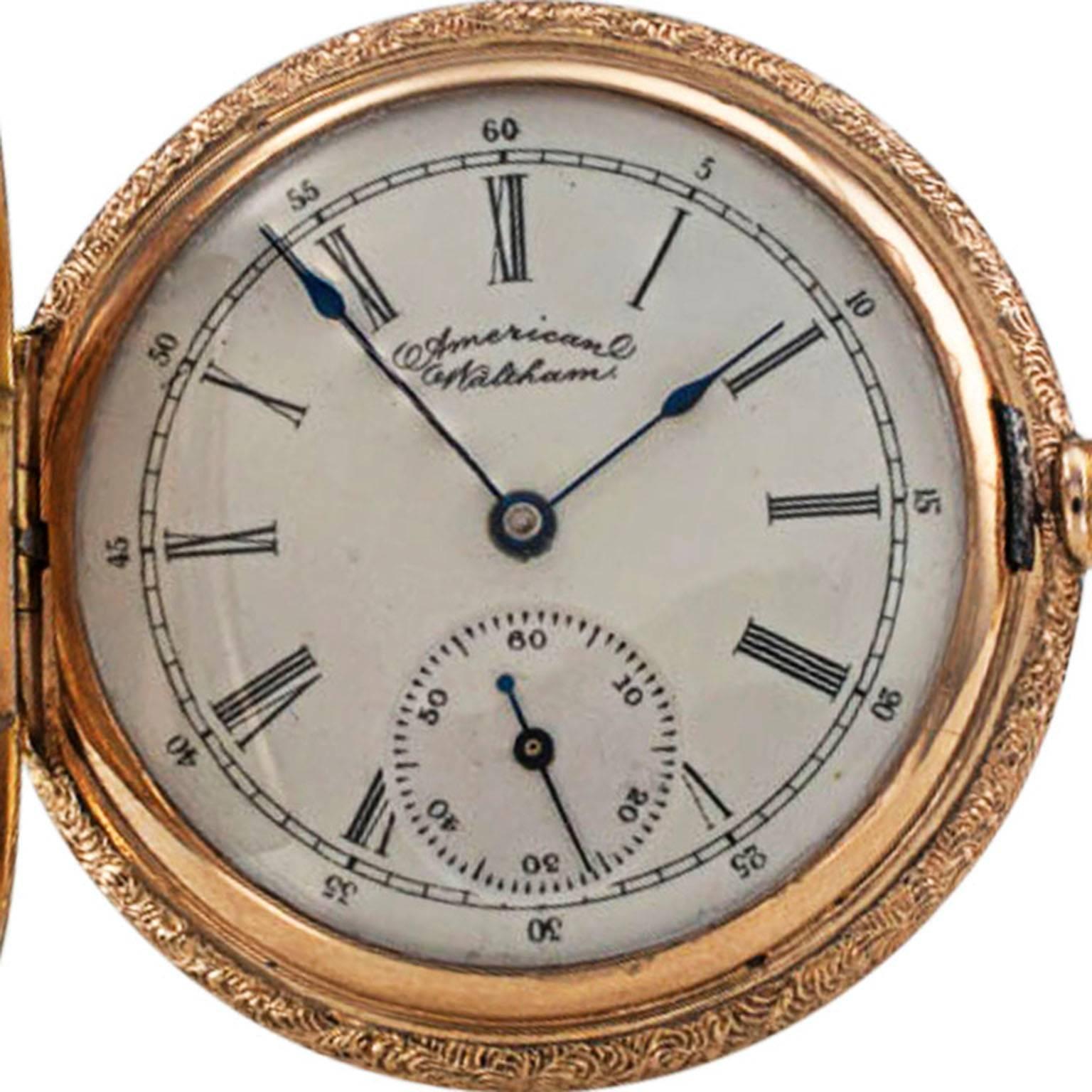 Women's or Men's Waltham Tricolor Gold Elk Covered Case Pocket Watch