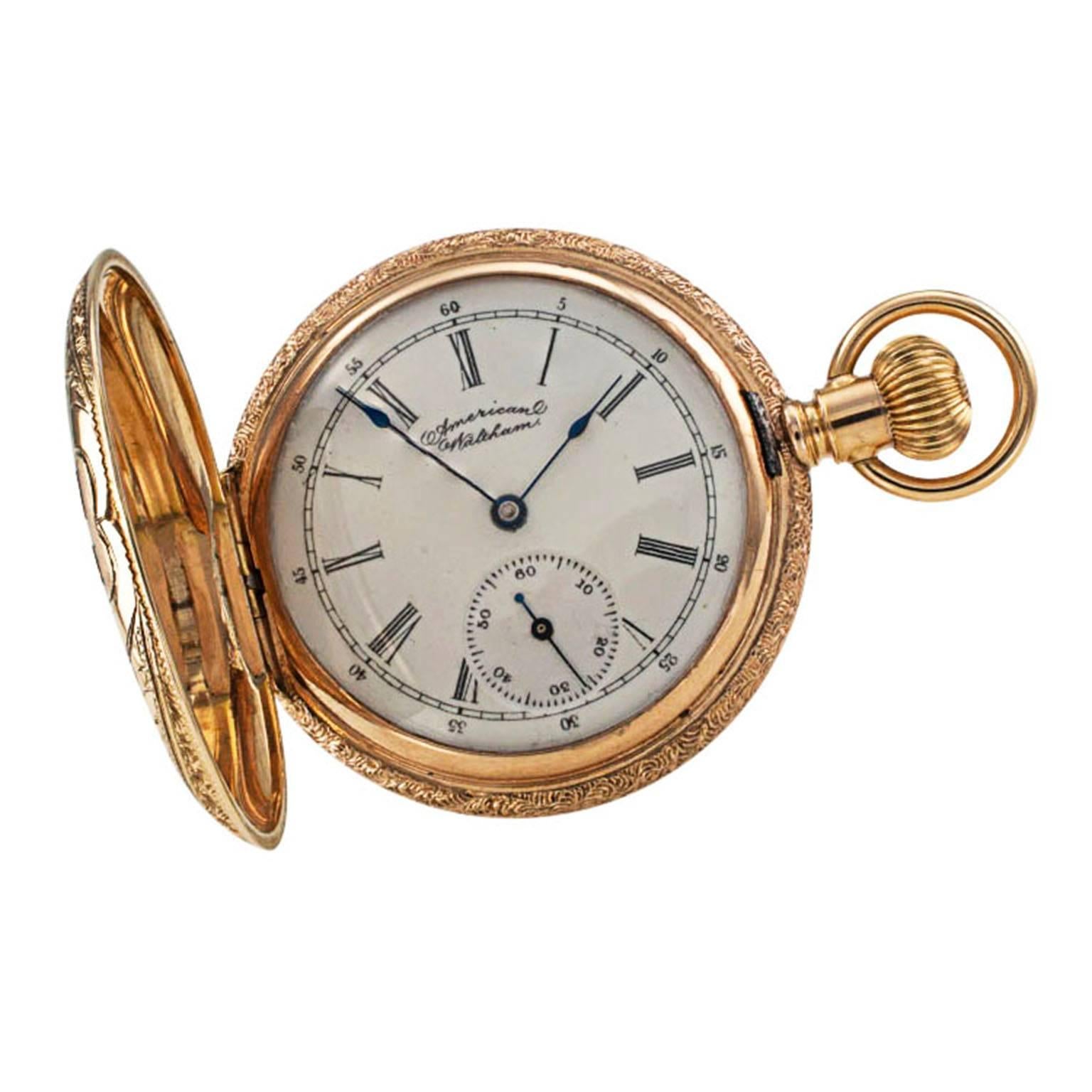 Victorian Waltham Tricolor Gold Elk Covered Case Pocket Watch