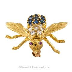 Rosenthal Sapphire Ruby Diamond Bee Pin