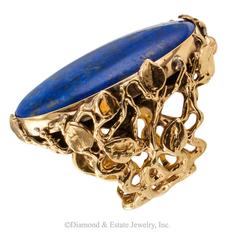 1960s Lapis Gold Organic Ring