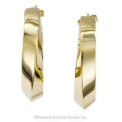 Tiffany & Co. Square Tubular Gold Hoop Earrings
