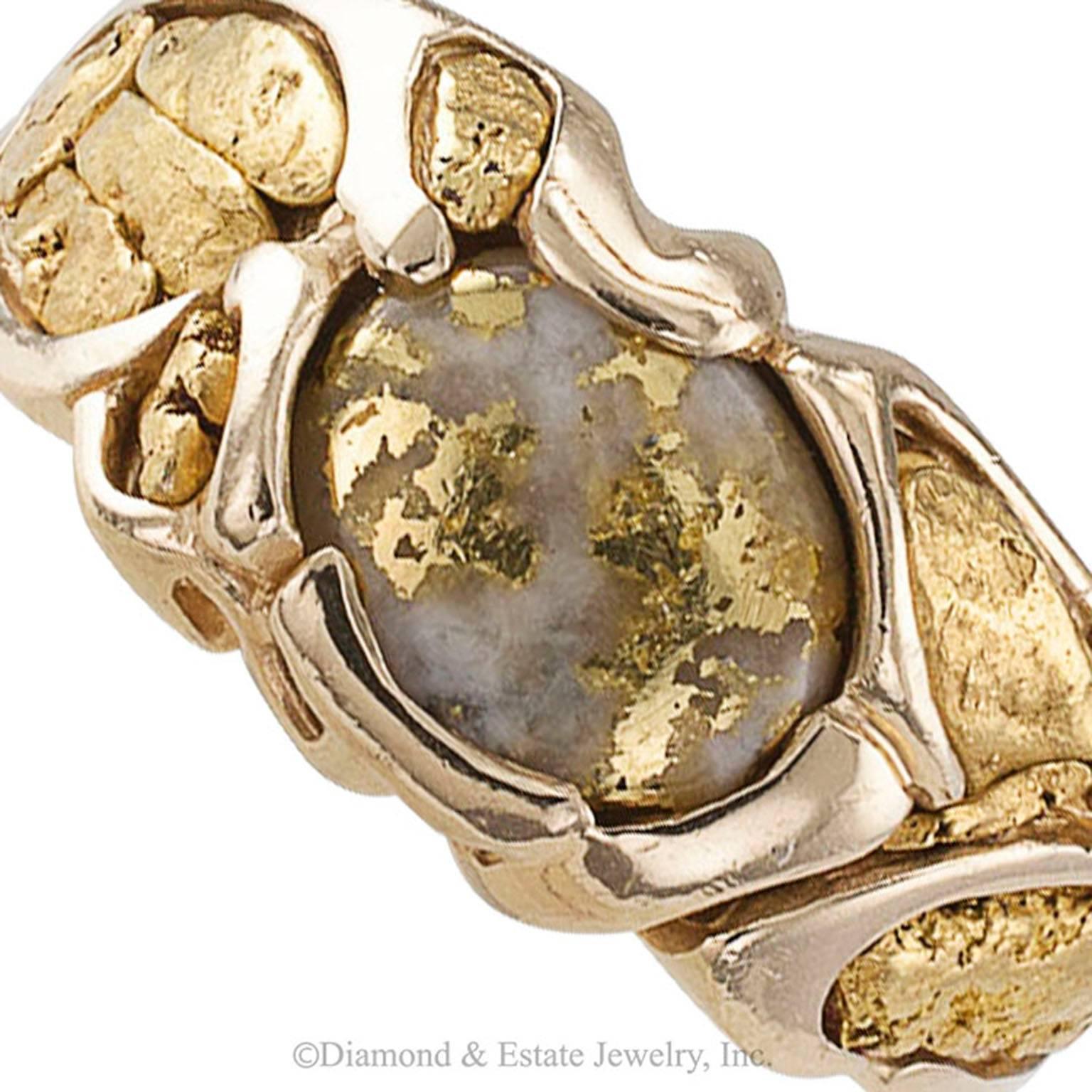 Gold Quartz and Gold Nugget Ring 2