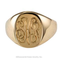 Tiffany & Co 18 Karat Yellow Gold Signet Ring