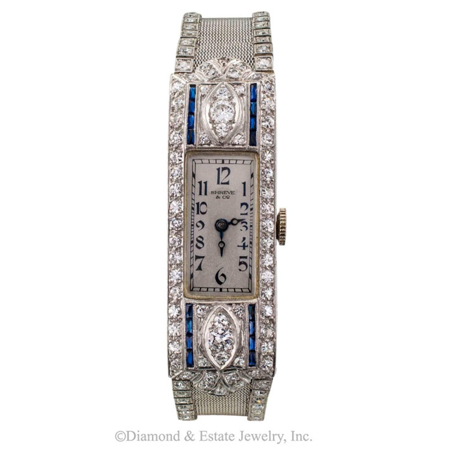 Women's Shreve & Co. Ladies Platinum Diamond Wristwatch