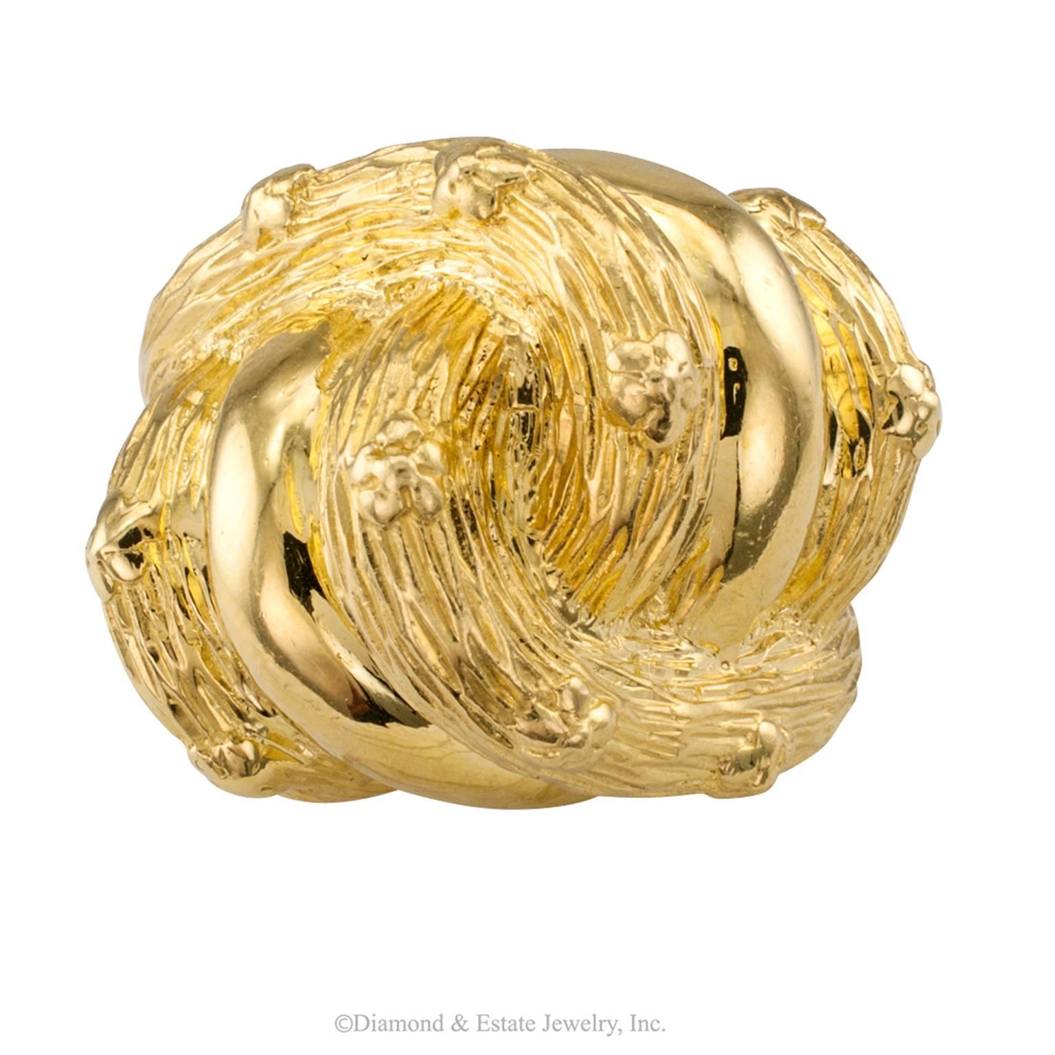 Modern 1970s Domed Gold Ring