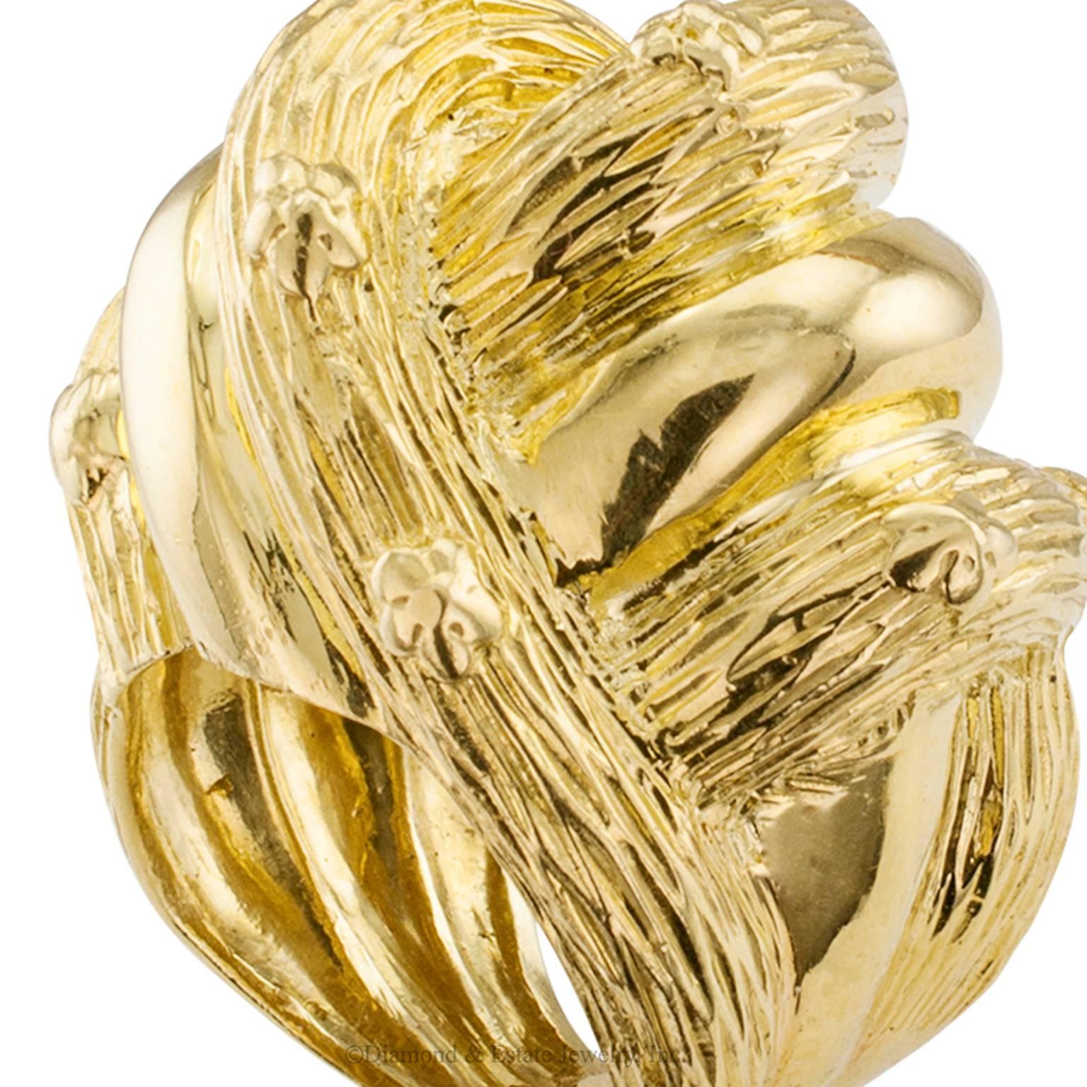 Women's or Men's 1970s Domed Gold Ring