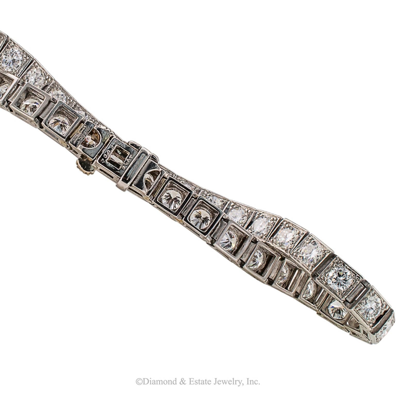 Women's or Men's Oscar Heyman Art Deco Diamond Line Bracelet