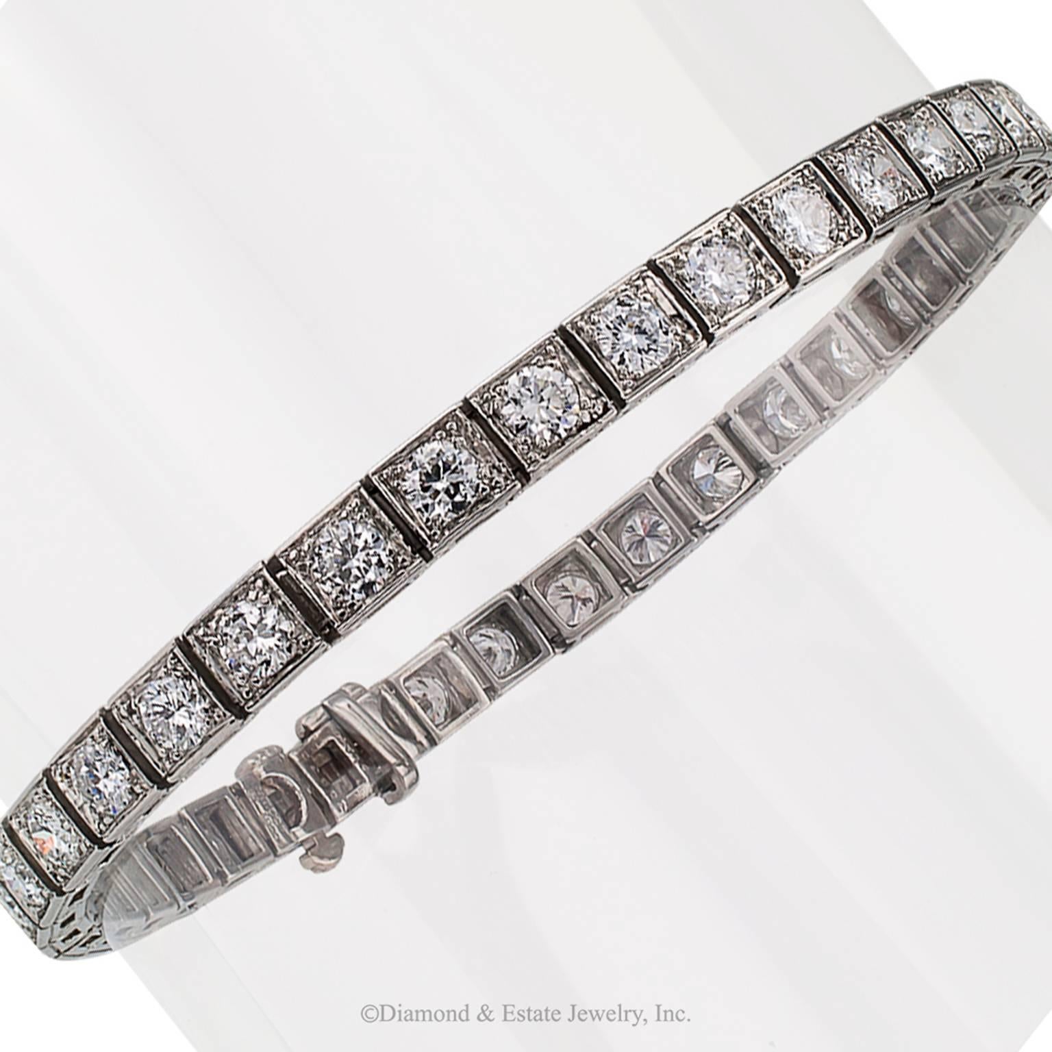 Oscar Heyman Art Deco Diamond Line Bracelet 2