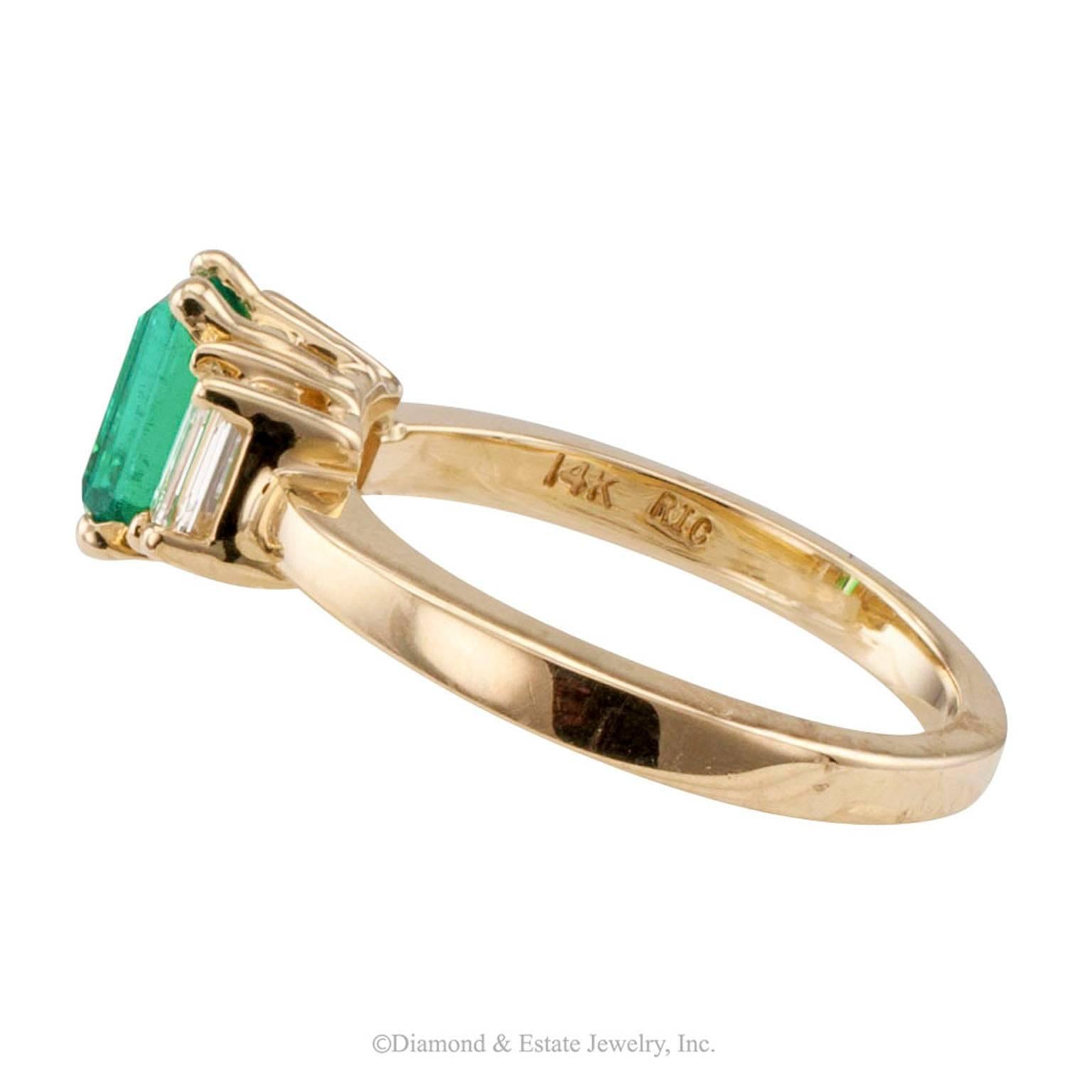 emerald cut emerald gold ring
