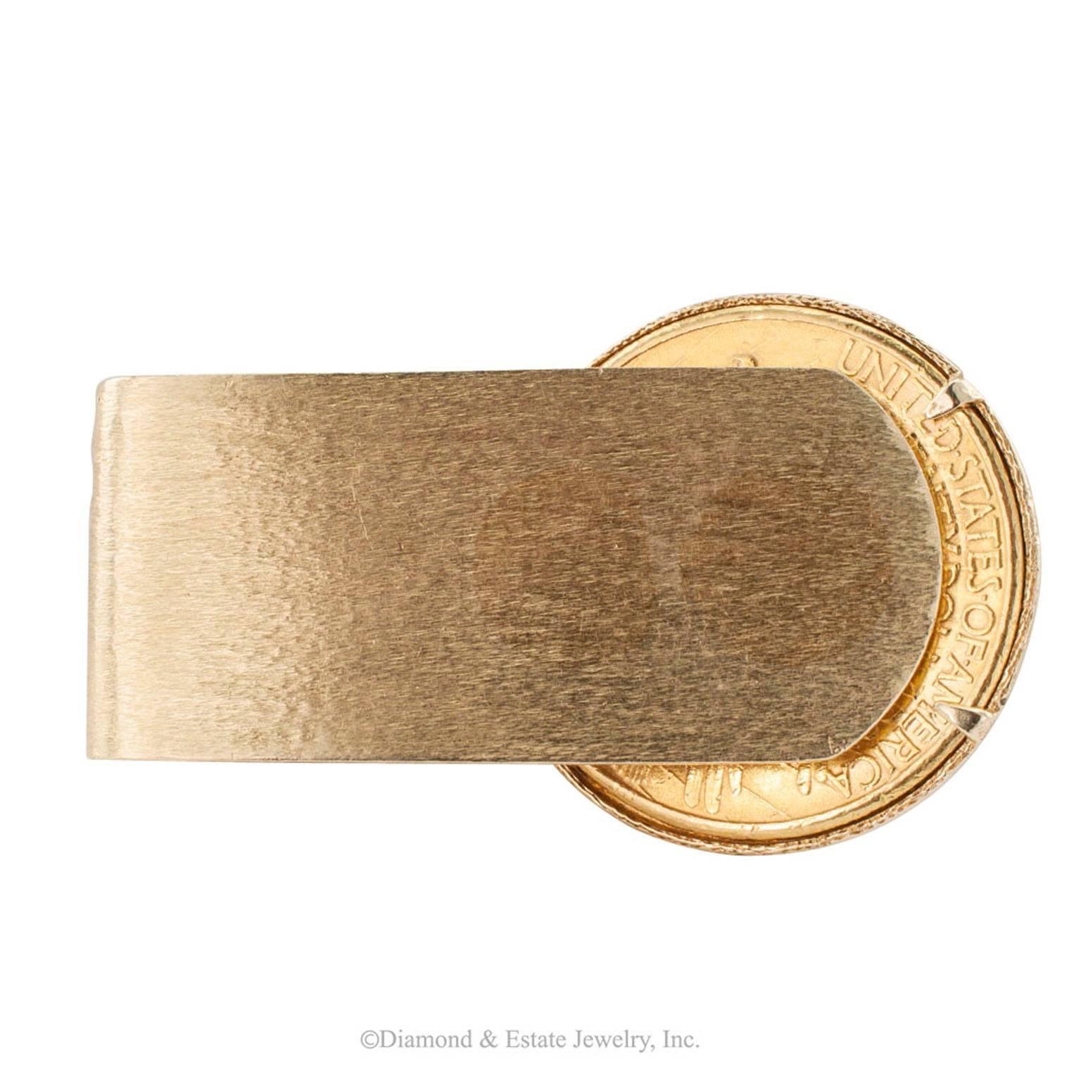 Contemporary Saint Gaudens Twenty-Dollar Gold Coin Money Clip