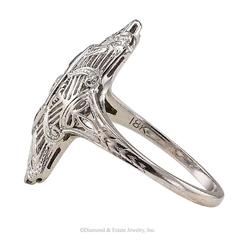 1930s Art Deco Dinner Ring Diamond White Gold
