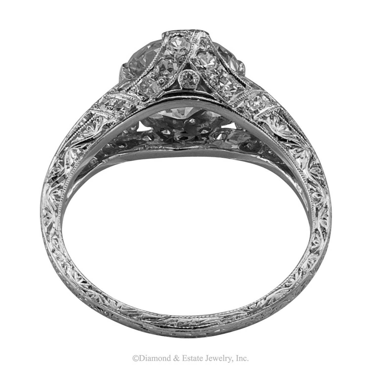 2.27 Carats GIA Diamond Solitaire Art Deco Engagement Ring 2