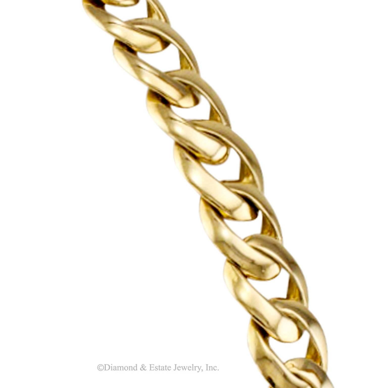 Women's or Men's Gentlemans Curb-Link Gold Bracelet